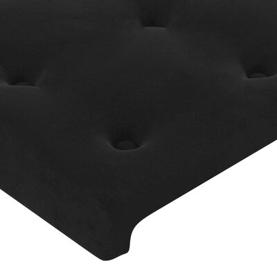 vidaXL Sänggavel LED svart 180x5x78/88 cm sammet