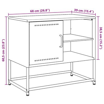 vidaXL TV-skåp rosa 100,5x39x60,5 cm stål