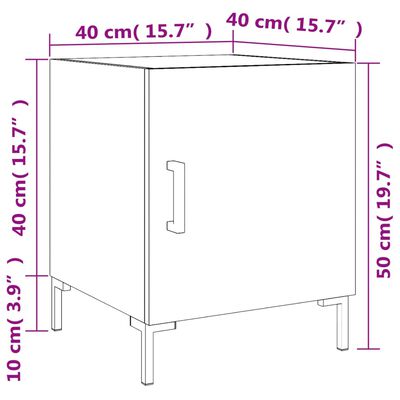 vidaXL Sängbord 2 st vit 40x40x50 cm konstruerat trä