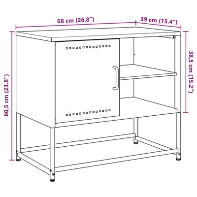 vidaXL TV-skåp rosa 68x39x60,5 cm stål