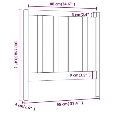 vidaXL Sänggavel Vit 95x4x100 cm massiv furu