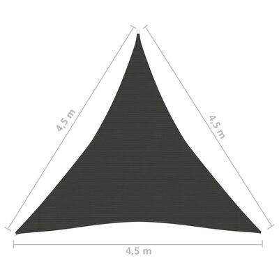 vidaXL Solsegel 160 g/m² antracit 4,5x4,5x4,5 m HDPE