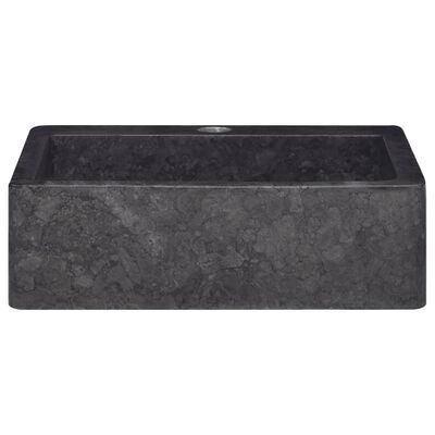 vidaXL Handfat svart 40x40x12 cm marmor