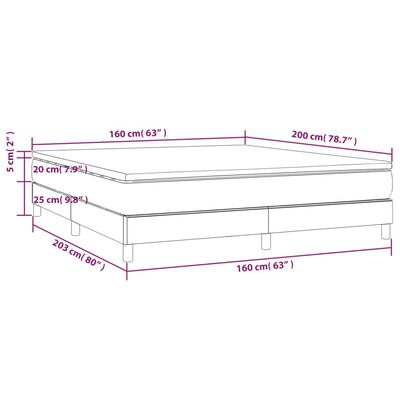 vidaXL Ramsäng med madrass svart 160x200 cm sammet