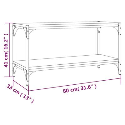 vidaXL Tv-bänk sonoma-ek 80x33x41 cm konstruerat trä och stål