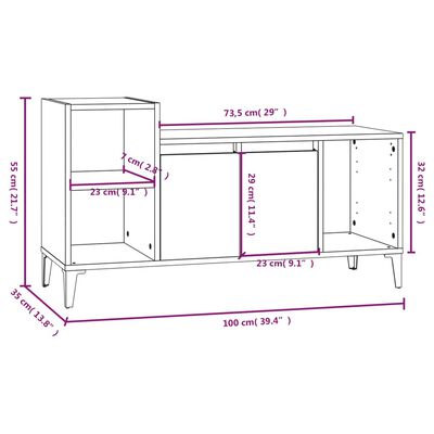 vidaXL Tv-bänk betonggrå 100x35x55 cm konstruerat trä