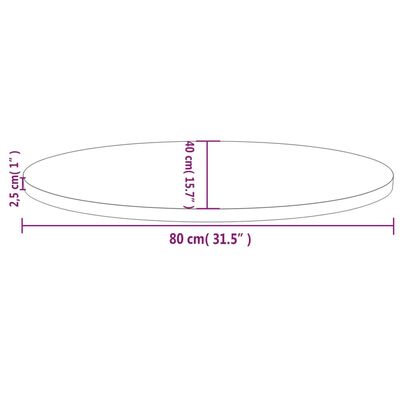 vidaXL Bordsskiva 80x40x2,5 cm oval massiv furu