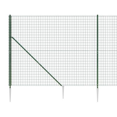 vidaXL Stängsel med markspett grön 2,2x25 m