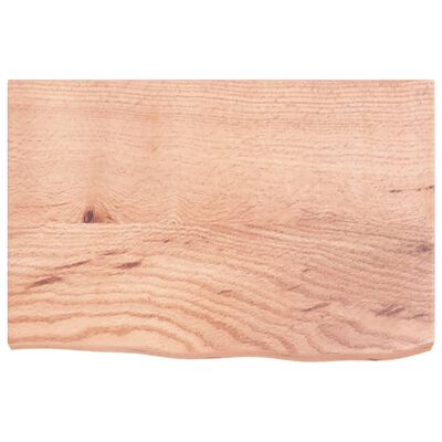 vidaXL Bänkskiva badrum ljusbrun 60x40x(2-4) cm behandlat massivt trä