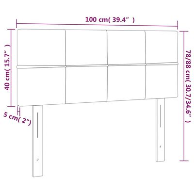 vidaXL Sänggavel ljusgrå 100x5x78/88 cm tyg