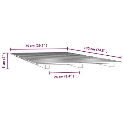 vidaXL Dagbädd 75x190 cm massivt furu