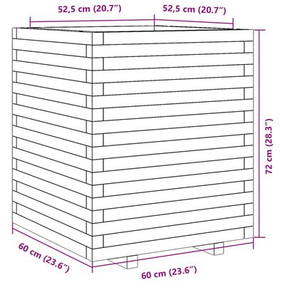 vidaXL Odlingslåda 60x60x72 cm impregnerat furu