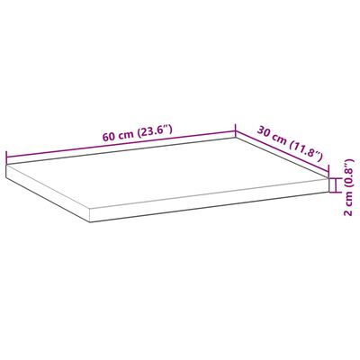 vidaXL Svävande hyllor 3 st 60x30x2 cm obehandlat massivt akaciaträ