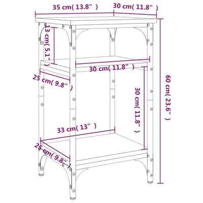 vidaXL Sidobord svart 35x30x60 cm konstruerat trä