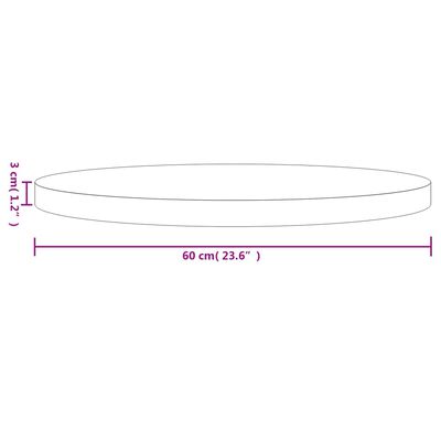 vidaXL Bordsskiva rund svart Ø60x3 cm massiv furu