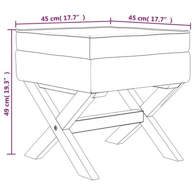 vidaXL Förvaringspall blå 45x45x49 cm sammet