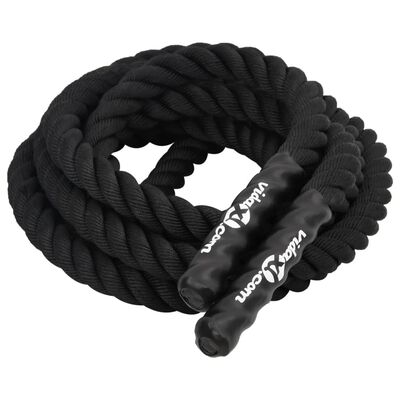 vidaXL Battle rope svart 9 m 6,8 kg polyester