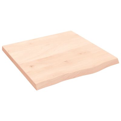 vidaXL Bänkskiva för badrum 60x60x(2-4) cm obehandlat massivt trä