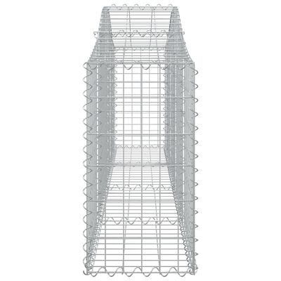 vidaXL Gabioner bågformade 9 st 200x30x60/80 cm galvaniserat järn