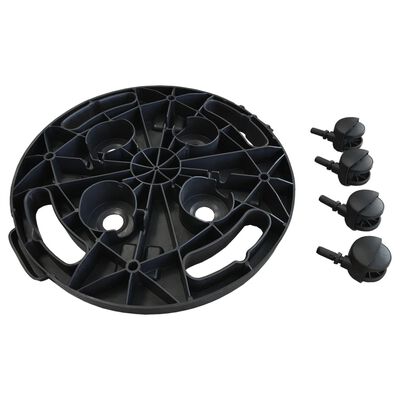 vidaXL Blomvagn med hjul diameter 30 cm svart 170 kg
