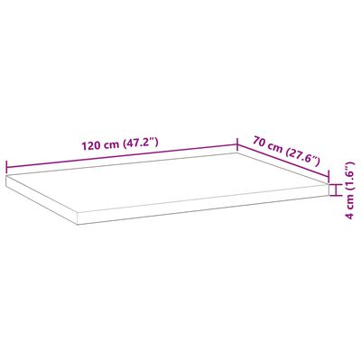 vidaXL Bordsskiva obehandlad 120x70x4 cm massivt akaciaträ