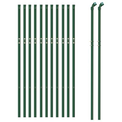 vidaXL Stängsel grön 1x25 m galvaniserat stål