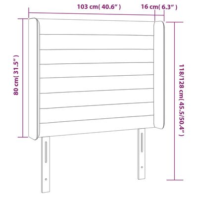 vidaXL Sänggavel med kanter gräddvit 103x16x118/128 cm tyg