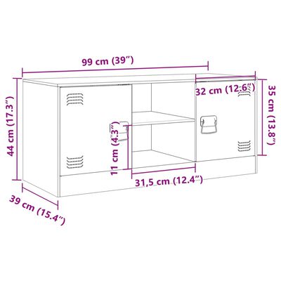 vidaXL TV-skåp olivgrön 99x39x44 cm stål