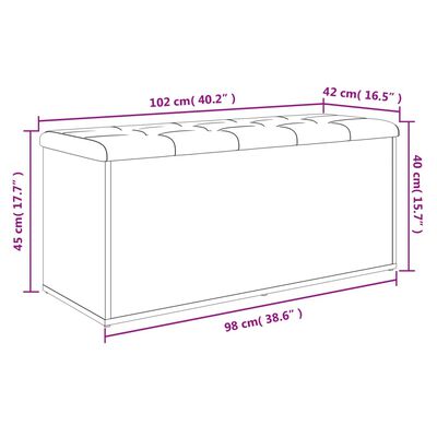 vidaXL Förvaringsbänk brun ek 102x42x45 cm konstruerat trä