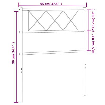 vidaXL Huvudgavel metall vit 90 cm