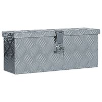 vidaXL Förvaringslåda aluminium 48,5x14x20 cm silver