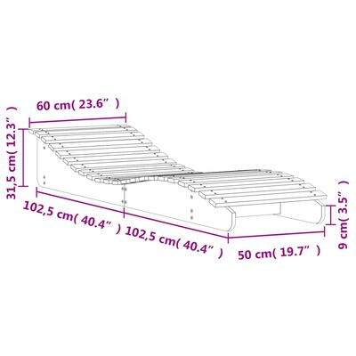 vidaXL Solsängar 2 st 205x60x31,5 cm massiv furu