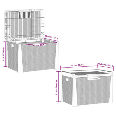 vidaXL Dynbox brun 125 L PP