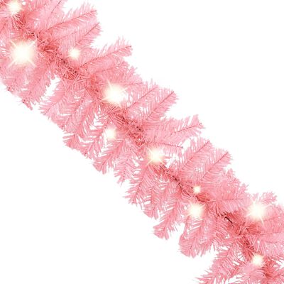 vidaXL Julgirlang med LED-lampor 20 m rosa