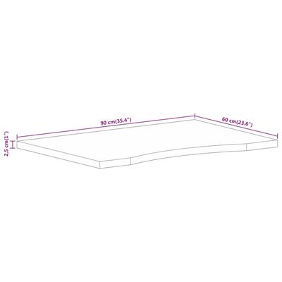 vidaXL Skrivbordsskiva med kurva 90x60x2,5 cm massivt mangoträ