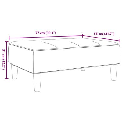 vidaXL Fotpall mörkgrå 77x55x31 cm sammet