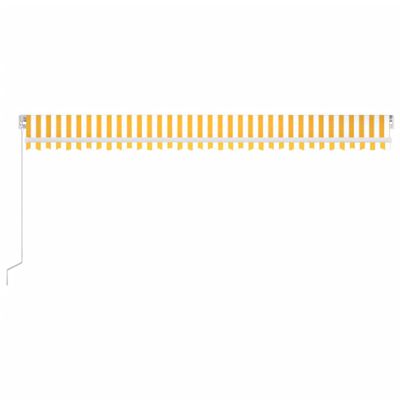 vidaXL Markis manuellt infällbar med LED 600x300 cm gul och vit