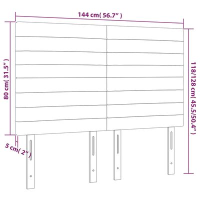 vidaXL Huvudgavlar 4 st mörkgrå 72x5x78/88 cm tyg