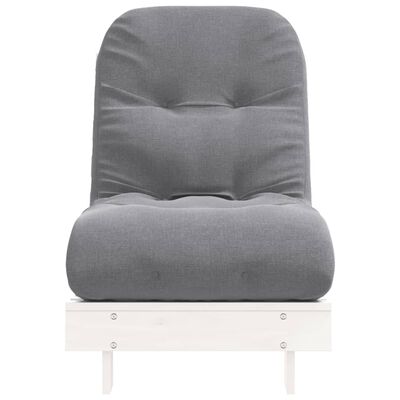 vidaXL Futonbäddsoffa med madrass vit 60x206x11 cm massiv furu