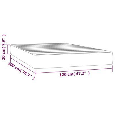 vidaXL Pocketresårmadrass mörkgrå 120x200x20 cm sammet