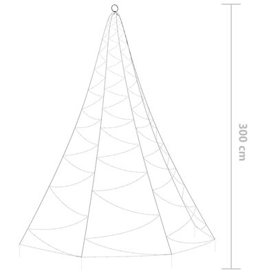 vidaXL Hängande julgran med metallkrok 260 varmvita LED 3 m inne/ute