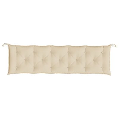 vidaXL Bänkdyna för trädgården beige 180x(50+50)x7 cm oxfordtyg