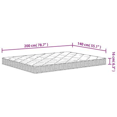 vidaXL Skummadrass medium mjuk 140x200 cm