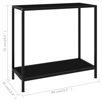 vidaXL Konsolbord svart 80x35x75 cm härdat glas