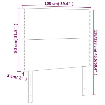 vidaXL Huvudgavlar 2 st gräddvit 100x5x78/88 cm konstläder