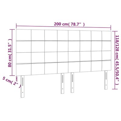 vidaXL Huvudgavlar 4 st mörkgrön 100x5x78/88 cm sammet