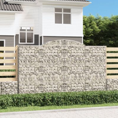 vidaXL Gabion bågformad 300x30x180/200 cm galvaniserat järn