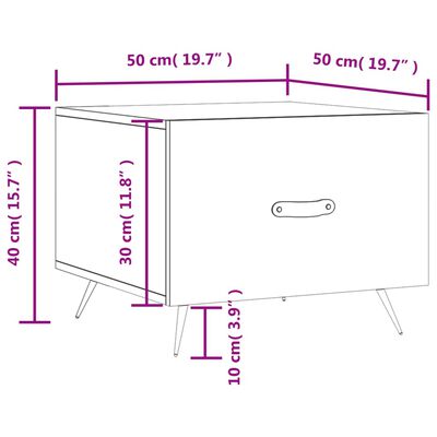 vidaXL Soffbord 2 st vit högglans 50x50x40 cm konstruerat trä