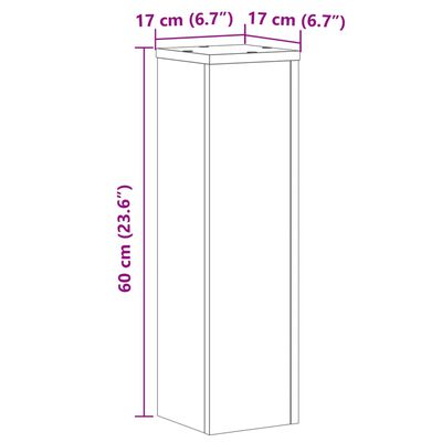 vidaXL Växtställ 2 st svart 17x17x60 cm konstruerat trä