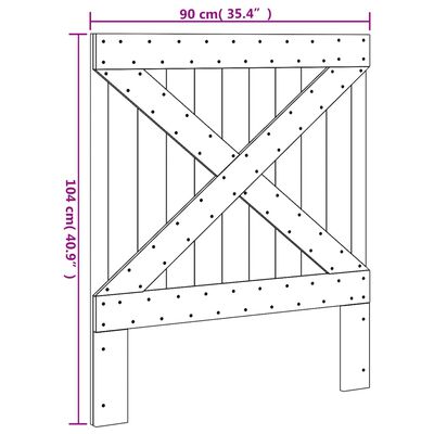 vidaXL Sänggavel 90x104 cm massiv furu